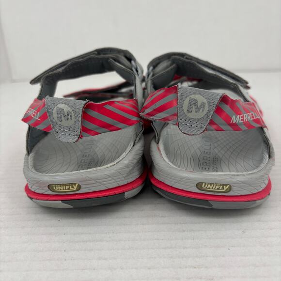 Merrell Sandals Womens Size 7 Gray Red Adjustable Straps Toe Post Comfort - Picture 9 of 10